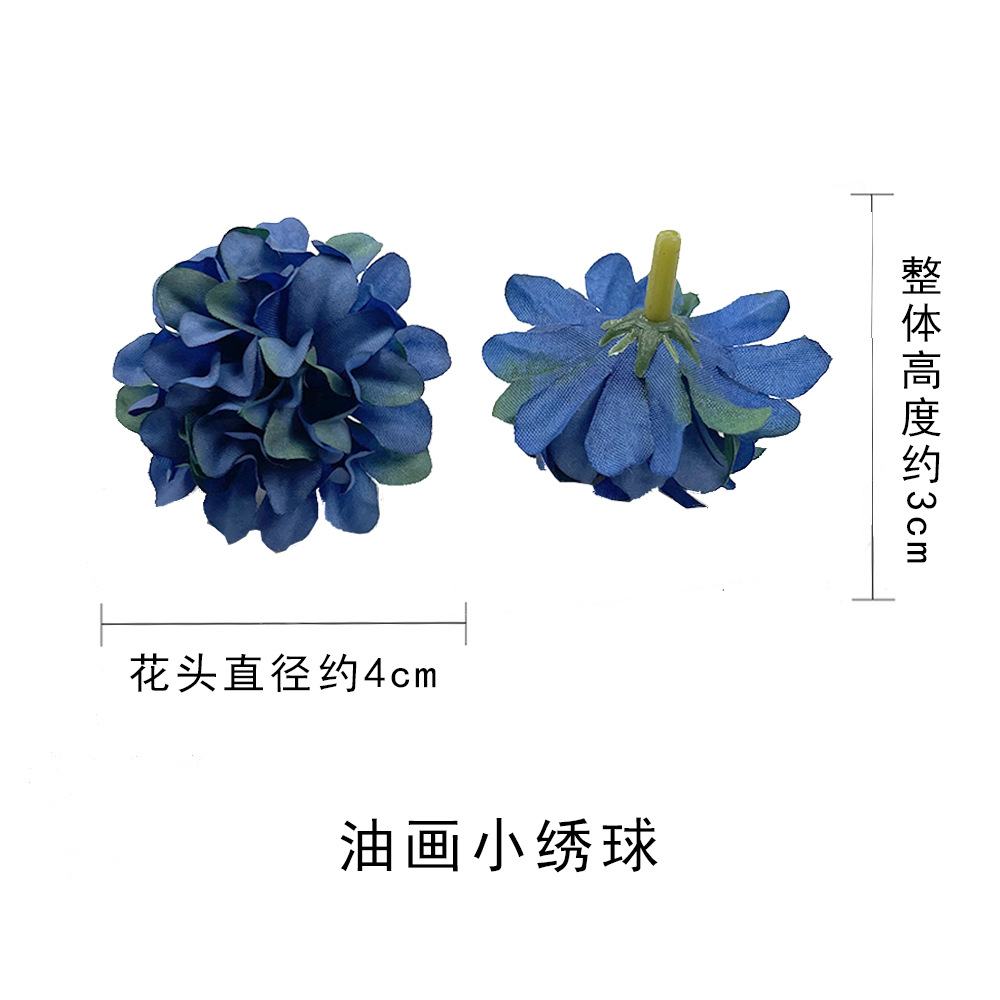 Simulación multicapa hortenida crisantemo cabeza DIY hecha a mano tocado material flor artificial decoración de la sala de bodas diseño de fondo de pared