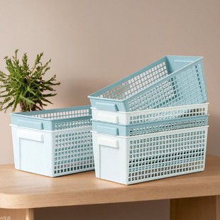 Casual Desktop Storage Basket, Large-Capacity Snack Storage, Cut Out Rectangular Sundries, Multi-Scenario Handle Storage Basket