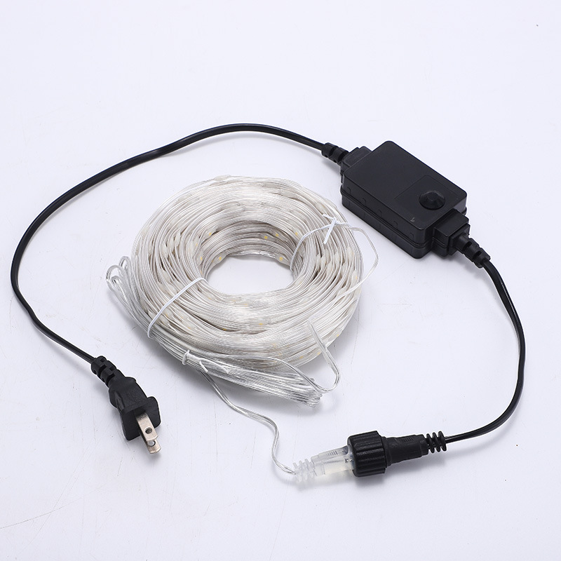 Transfronterizo LED línea de cuero luz solar luz cadena al aire libre impermeable control remoto Navidad vacaciones decoración cielo estrellado bajo voltaje