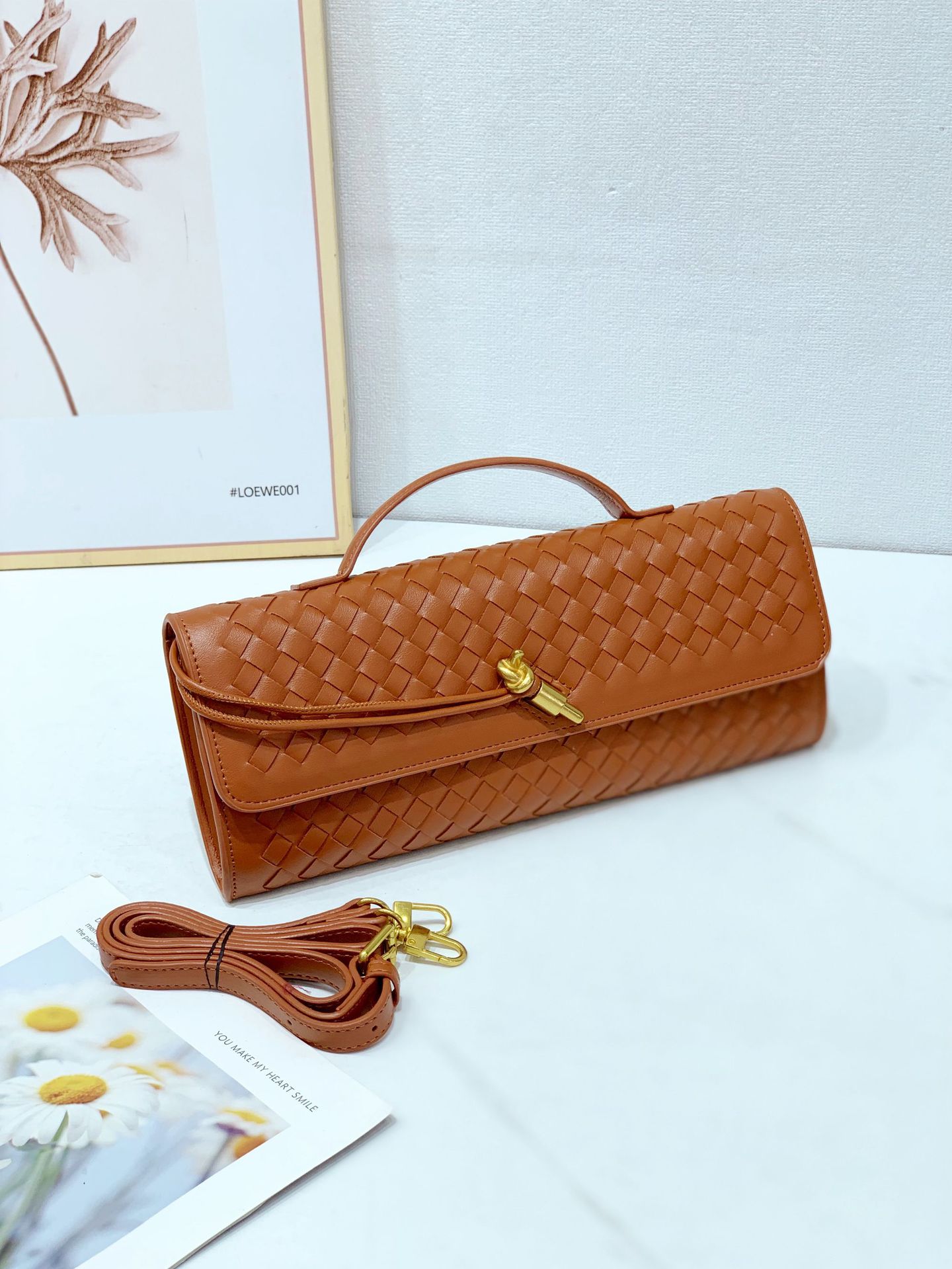 High-End Women's Woven Clutch Bag, Leather Evening Bag, Formal Shoulder Bag, Crossbody Bag For Parties And Fashion Events - Thumbnail 8