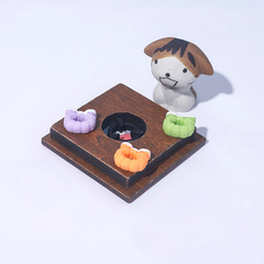 Japanese-style zakkā kitchen tabletop ornaments: Autumn "Hometown Autumn" theme set featuring a grandma cat and her feline companions