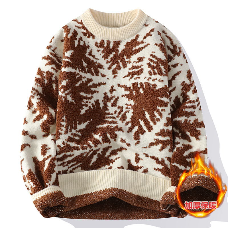 Cross-border Foreign Trade AliExpress Men's Sweater Fashion Brand Men's 2024 Winter Men's Half-turtleneck Thickened Sweater