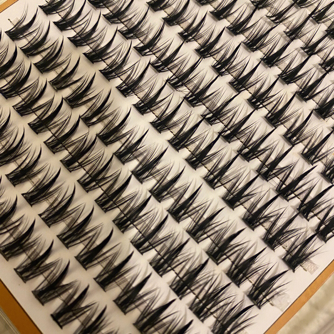 LODO pointed-top wheat ear false eyelashes, European and American hybrid segmented fine black stem thick single tuft Lodo eyelashes details Picture