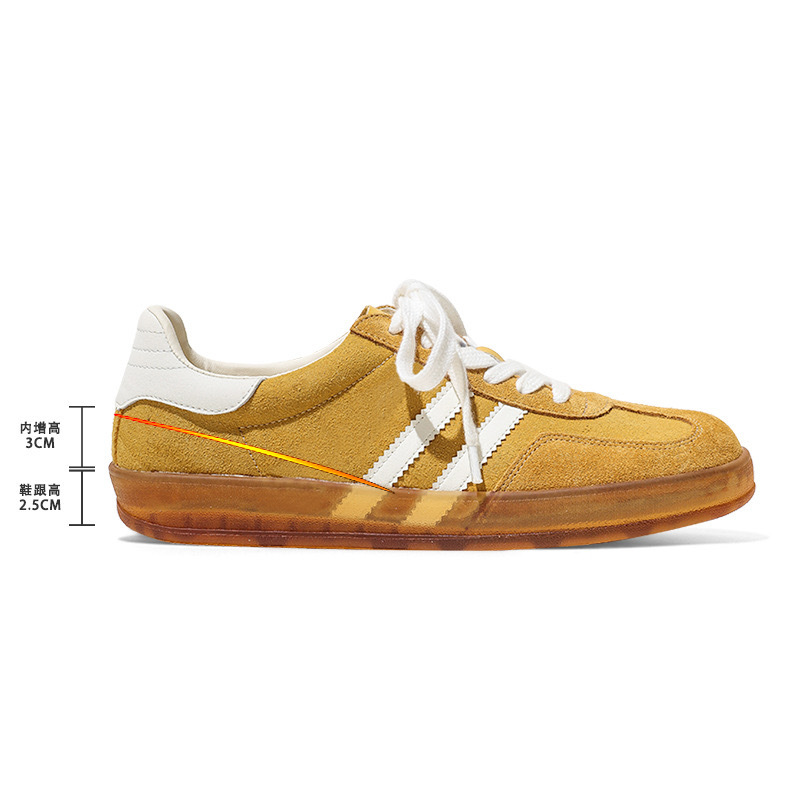 Versión de piel de vaca 2025 nuevo estilo rosa fresa oso cuero zapatos de entrenamiento alemán mujeres realzado zapatos Forrest Gump zapatillas deportivas casuales