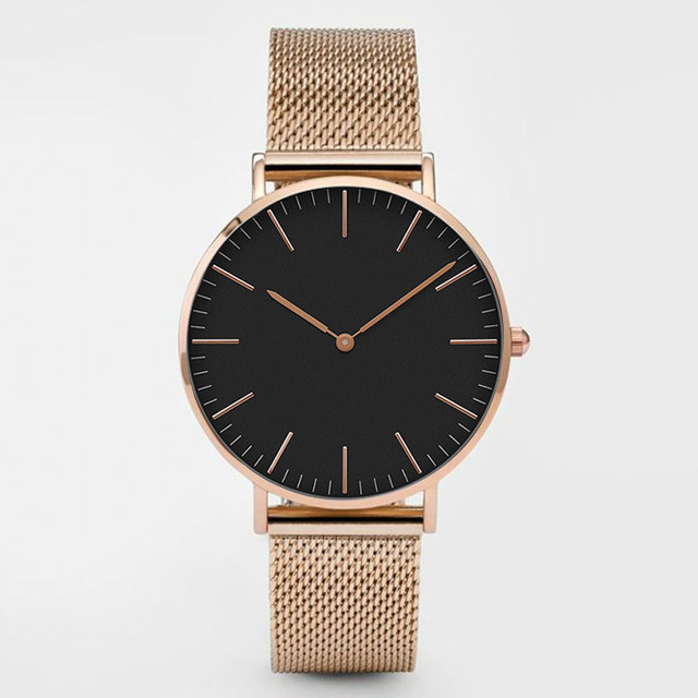 wish Hot Selling Thin Fashionable Simple Men's Mesh Belt Watch High-end Business Quartz Watch Korean Couple Student Watch