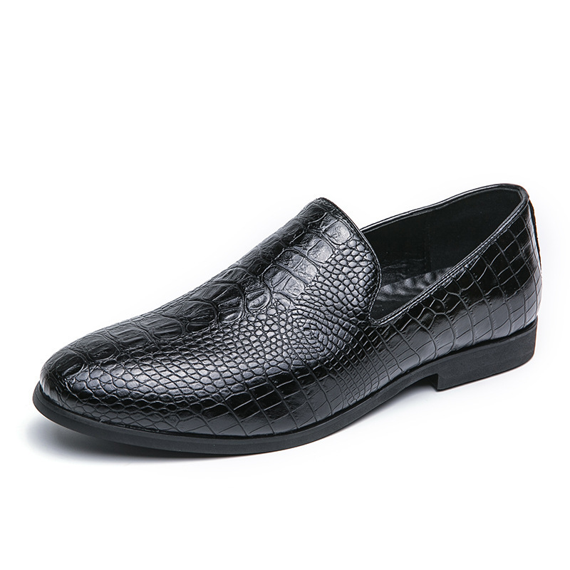 Zapatos de cuero de cocodrilo para hombre primavera británico perezoso zapatos de pinza retro negocios casuales novio zapatos de hombre casado image 7