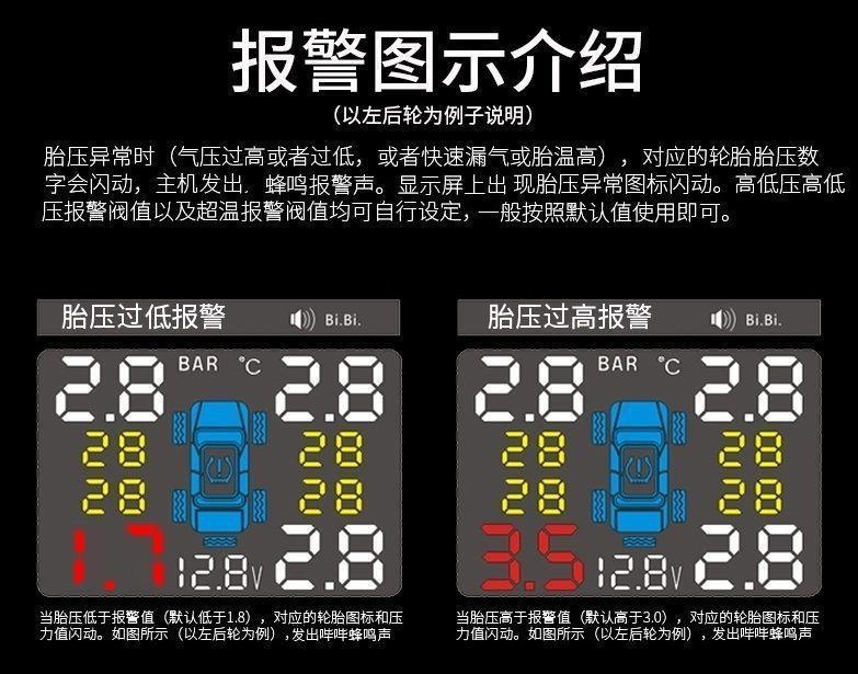 Cross-Border Cigarette Lighter Adapter Car Tire Pressure Monitor External and Internal Tpms Universal Car Bluetooth Tire Pressure Sensor