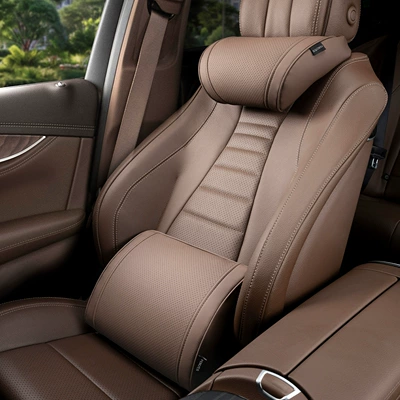 Mercedes-Benz Maybach, Bmw, Wenjie, Headrest - little-k-lychee-pattern-chestnut-brown-headrest-waist-support