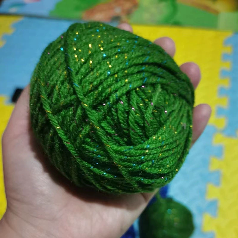 Красочная золотая нить красочная акриловая ткань ручной работы своими руками тканые тапочки средней толщины шерсти