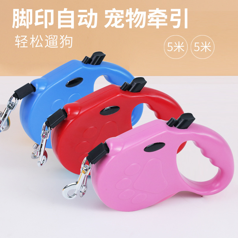 Fábrica en stock nuevas huellas 5M correa retráctil correa de perro duradera correa de perro retráctil al por mayor