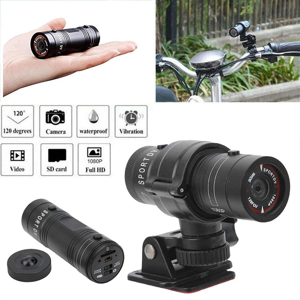 Cross-Border Helmet Sports Camera F9 Hd 1080P Flashlight Bicycle Recorder Outdoor Cycling Camera
