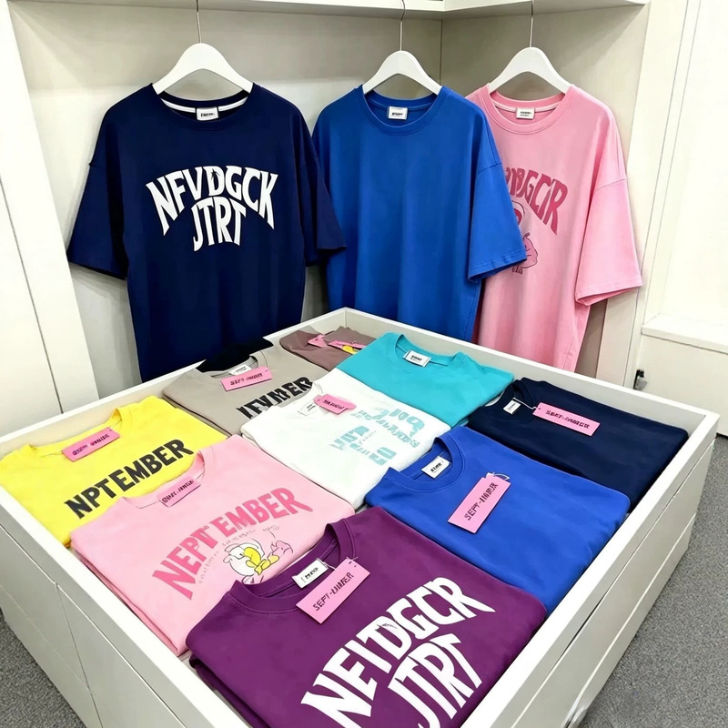 Heavyweight 400g Pure Cotton Short-Sleeve T-Shirt, Unisex, Loose Fit, Thick Top, Summer Export Men's Clothing Wholesale, Trendy Brand