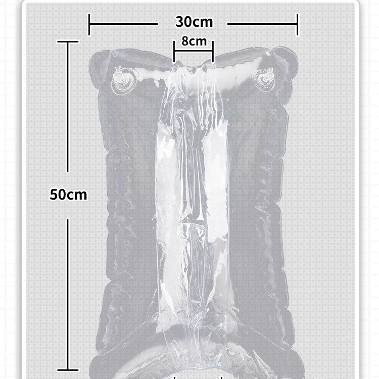 Inflatable Pillow Adult Men's Doll, Clear PVC, Compact 0.1 kg, Pump Option