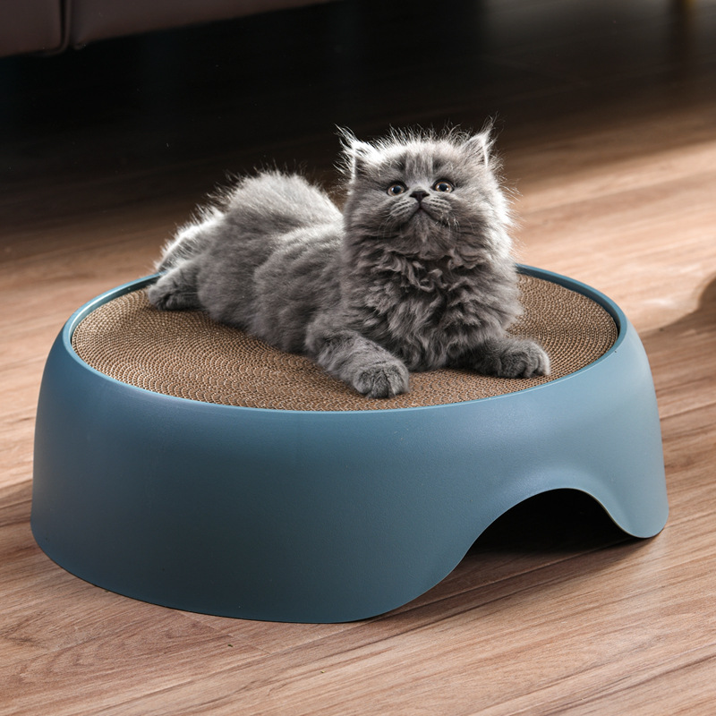 Nuevo tablero de agarre de gato redondo nido de gato garra de doble uso papel corrugado resistente al desgaste tablero de agarre de gato redondo suministros de gato al por mayor