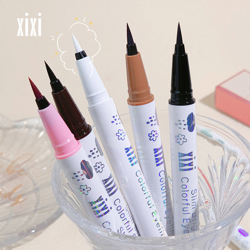 Xixi Cool and Charming Eyeliner Non-Smudge Waterproof and Sweat-Proof Novice Affordable Colorful Eyeliner Shadow Silkworm Pen