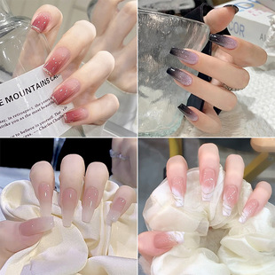Wear nail nail patch nail sticker cartoon short detachable fake nail patch finished blush nail nail nail patch