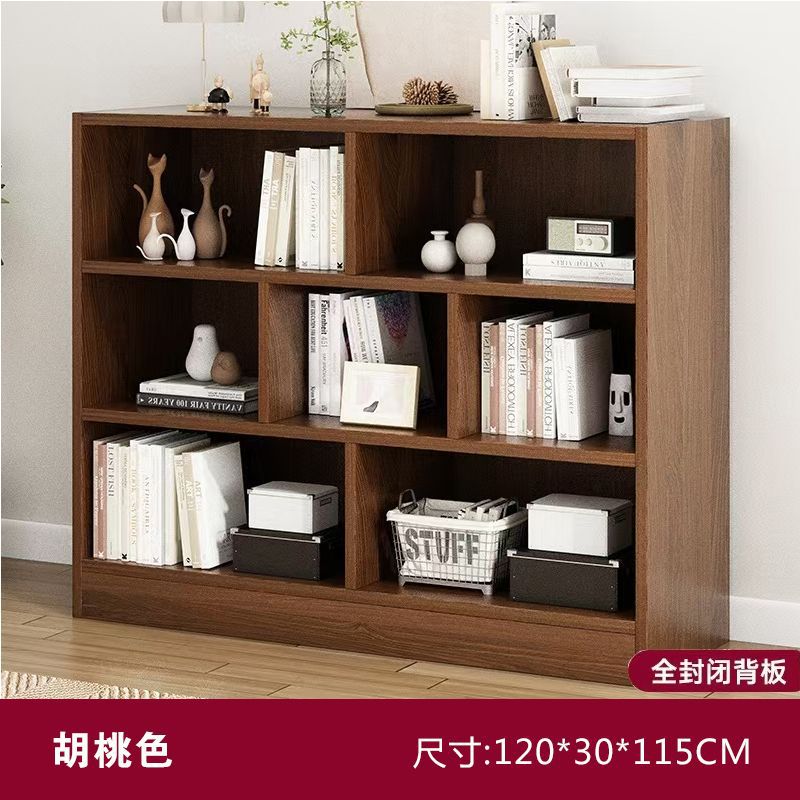 实木书柜松木芯免漆板简约现代家用落地矮柜吊柜壁柜展示柜可定