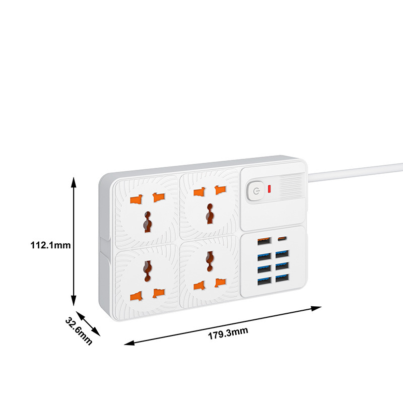 Enchufe de enchufe universal 12 en 1 con enchufe de carga rápida 8USB-C intercambiable
