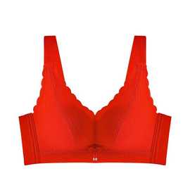 单大红8005#34-38 环保棉中厚B杯内衣聚拢集中四排扣文胸尾货批发