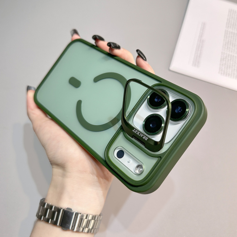 适用iPhone17PRO磁吸手机壳U1镜头金属支架苹果17磨砂防摔保护套|undefined