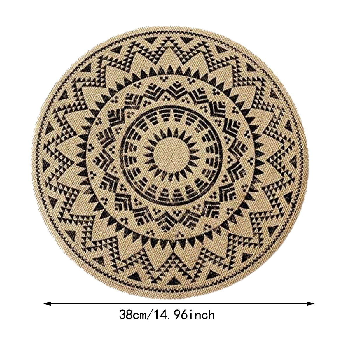 Inventario redondo de yute bordilla trenzada almohadilla de mesa ambiente decoración almohadilla de mesa retro almohadilla aislante térmico