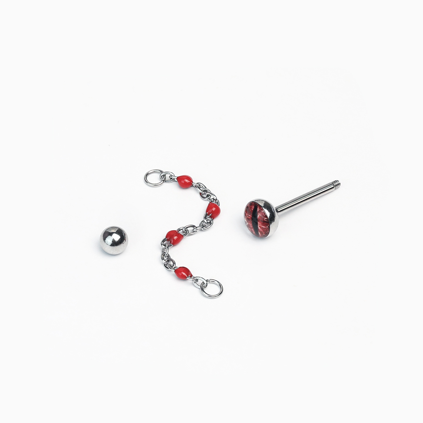 16G labret stud size and finish detail