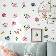 DZ1389文藝花朵多肉綠植葉子家居櫥櫃裝飾客廳臥室改造牆貼畫自粘