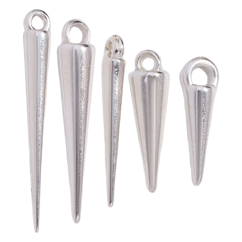 跨境热销塑料CCB配饰 多尺寸锥子吊坠朋克风项链手链配饰DIY配饰