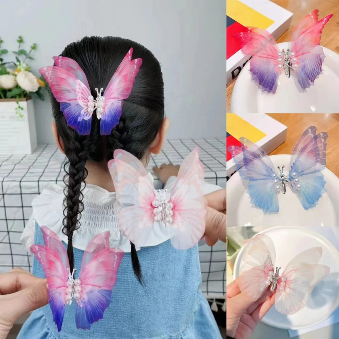1 Piece Quantity Women's Fairy Style Butterfly Plastic Hair Clip