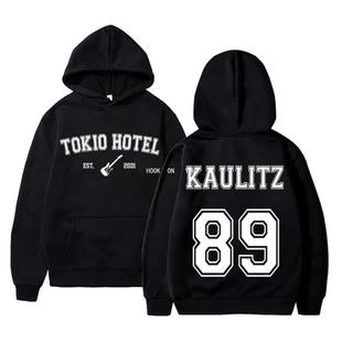 Sudadera Con Capucha Unisex Rock Tokyo Band Hotel Kaulitz 89 - Estampado Moderno, Manga Larga, Cómoda Y Suelta Para Hombre Y Mujer
