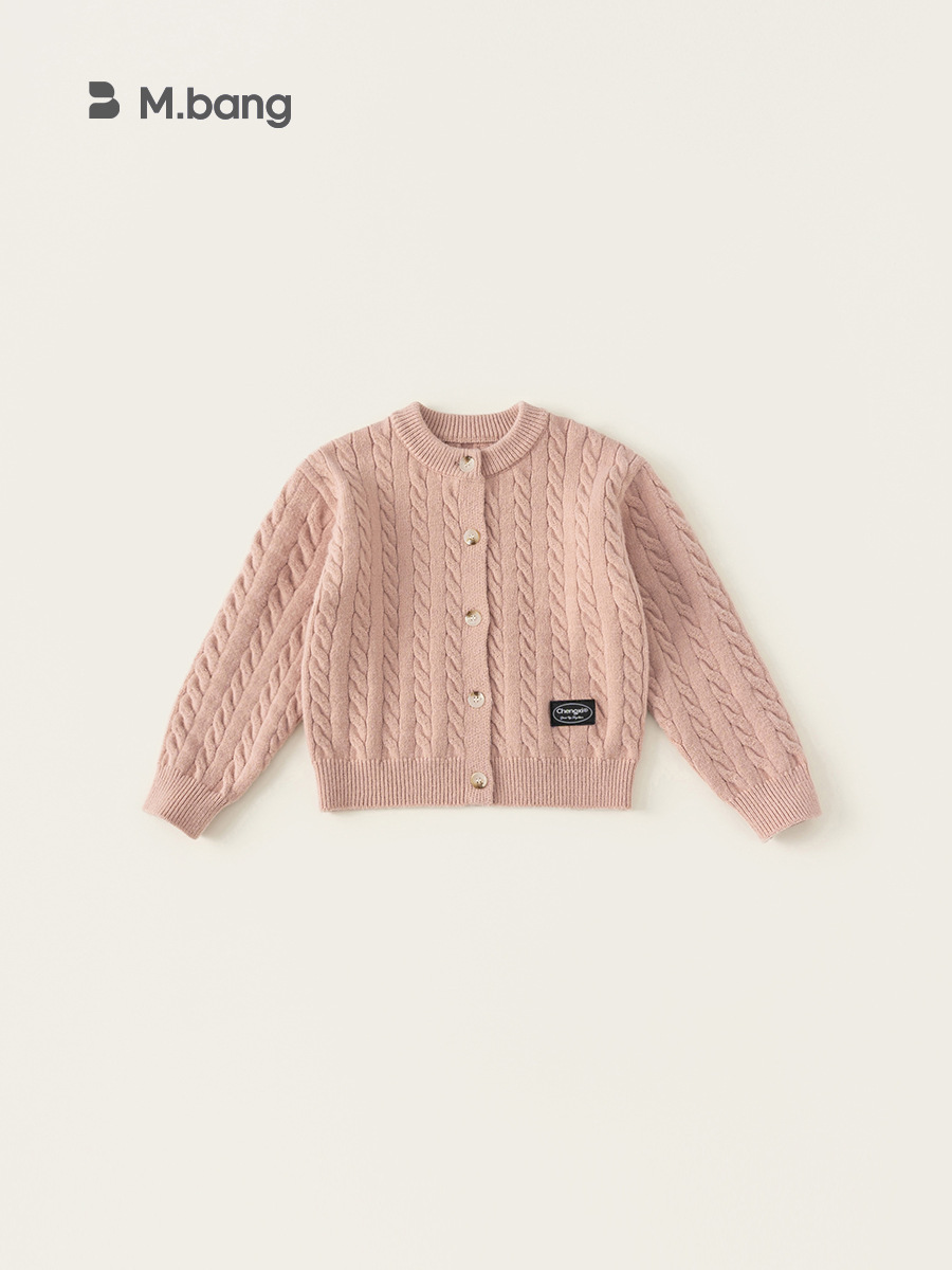 Yubao ropa infantil suéter de invierno nuevo estilo niñas color sólido variedad de niños chaqueta de punto de torsión extranjera