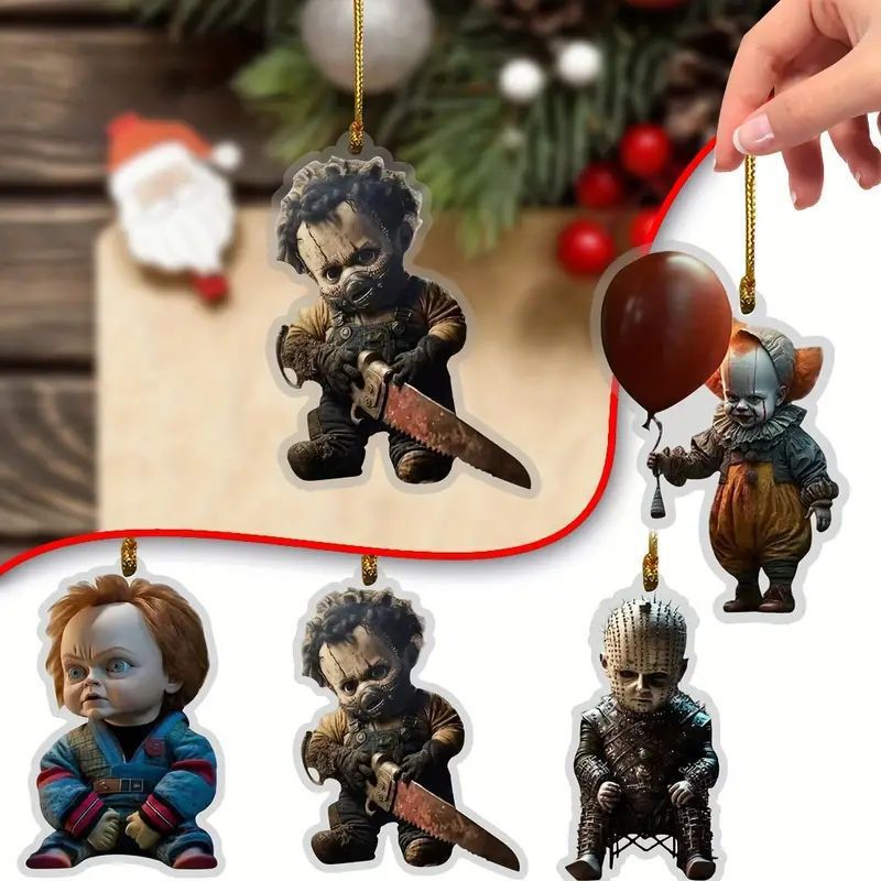 Los niños de Halloween de los personajes de terror acrílico material plano colgante de automóviles