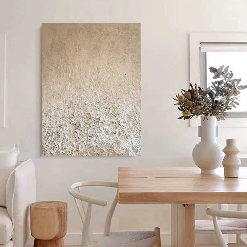 Pure hand-painted art abstract oil painting three-dimensional texture wabi-sabi style decorative painting restaurant B&B mural living room hanging painting