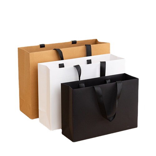 Simple leather gift bag shopping bag clothing handbag screw rope packaging bag white cardboard bag Zhuofan 