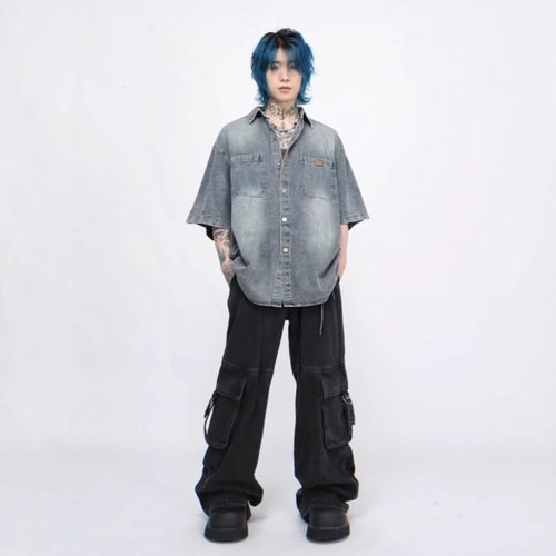 Men's Summer Korean Style Trendy College Casual Short Sleeve T-Shirt, Ultra-Hot Versatile Loose Jacket