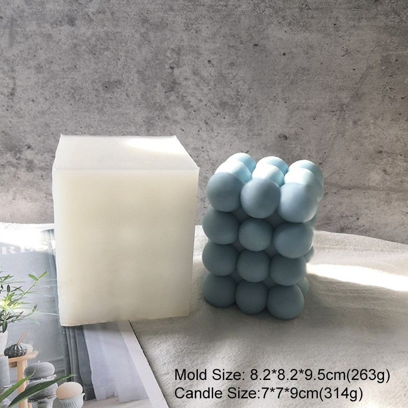 Transfronteriza geométrica BOLA MÁGICA vela molde de silicona diamante superficie bola polígono cubo aromaterapia vela molde al por mayor