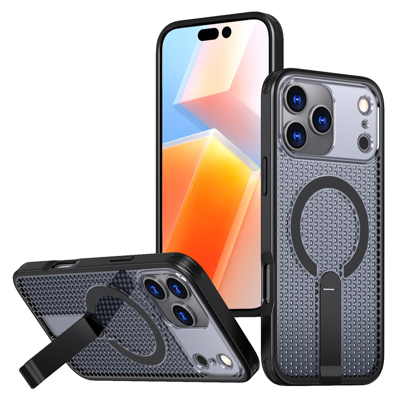 Apple 17ProMax ハニカム冷却磁気電話ケース金属ブラケット iPhone16 通気性保護カバーに適しています。|undefined