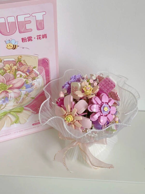 兼容乐高仿真积木花单枝拼装永生花束手工儿童玩具女生情人节礼物|undefined