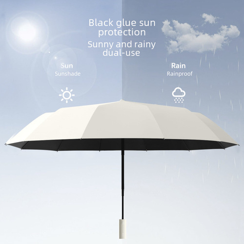 Folding 24-bone automatic sunshade umbrella for men and women, large size, sun protection, UV resistance, custom advertising umbrella, factory wholesale