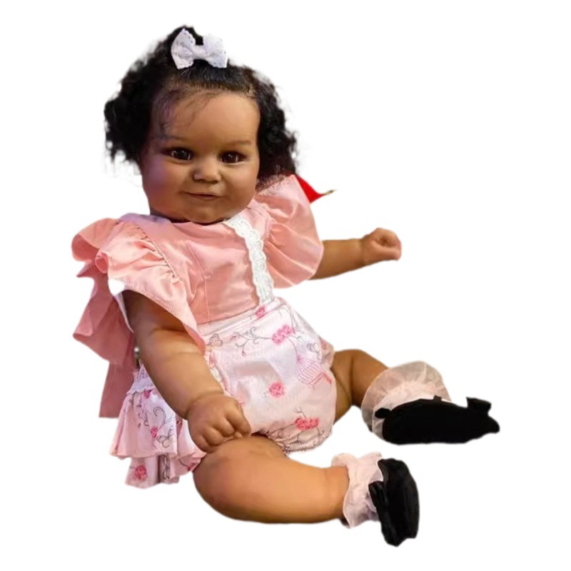 60cm muñeca de simulación Linda Maddie color de piel oscura pelo implantado suministro de comercio electrónico transfronterizo