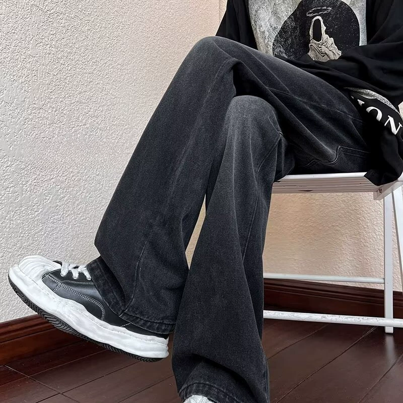 Джинсы, повседневные брюки, ретро-комбинезон, свободный прямой крой, Slim fit