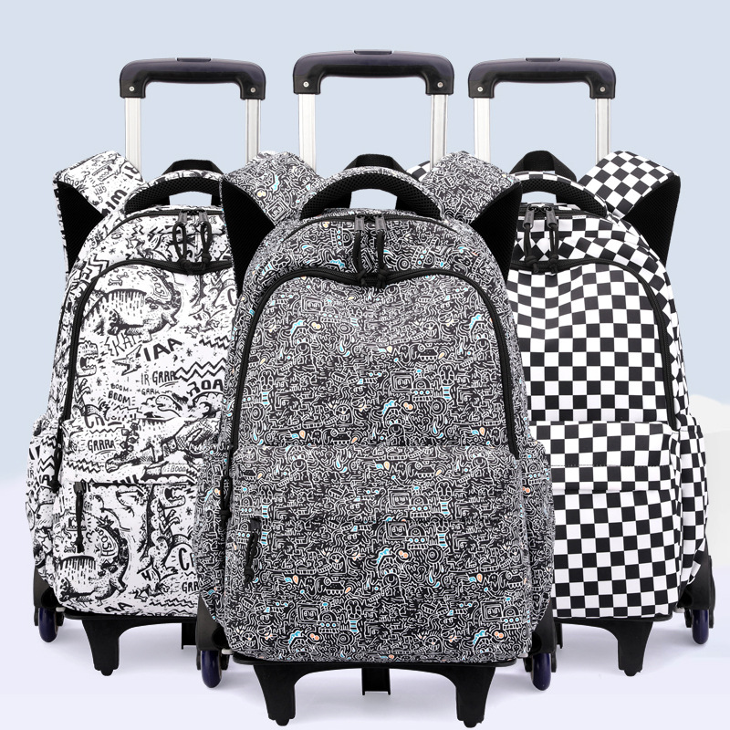 Mochila de estilo de pescado natural para estudiantes de primaria 3 - 6 grados para hombres y mujeres, mochila de tracción de estudiantes de secundaria ligera de gran capacidad