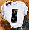 Cartoon fashionable neon white jacket, T-shirt, with short sleeve, loose fit