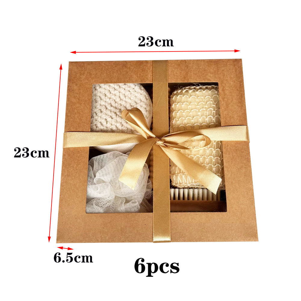Cross-Border Bath Set Seven-Piece Sisal Bath Ball Foot Stone Bath Brush Holiday Gift Exfoliation