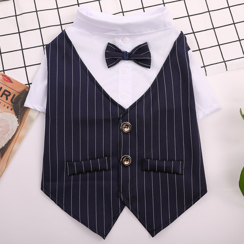 Pet dogs and cats spring and summer clothes thin suits shirts suits wedding dresses wedding teddy large dogs