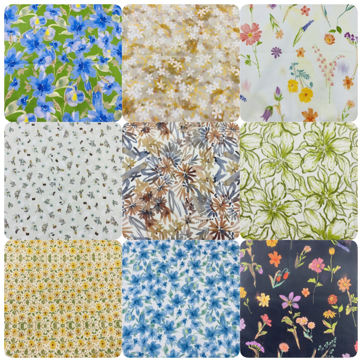 植物花草印花布 全棉60支平纹府绸印花 春夏款童装女装服装面料