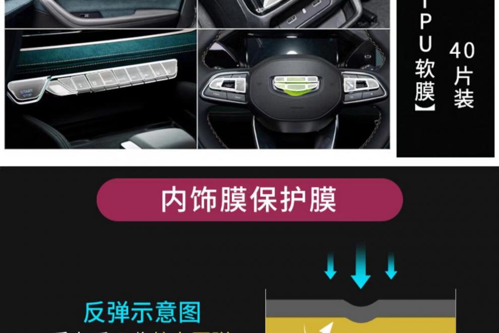 Suitable for 25 Geely Xingyue L Interior Protective Film Navigation Screen Gear Shift Central Control Film Screen Car Accessories