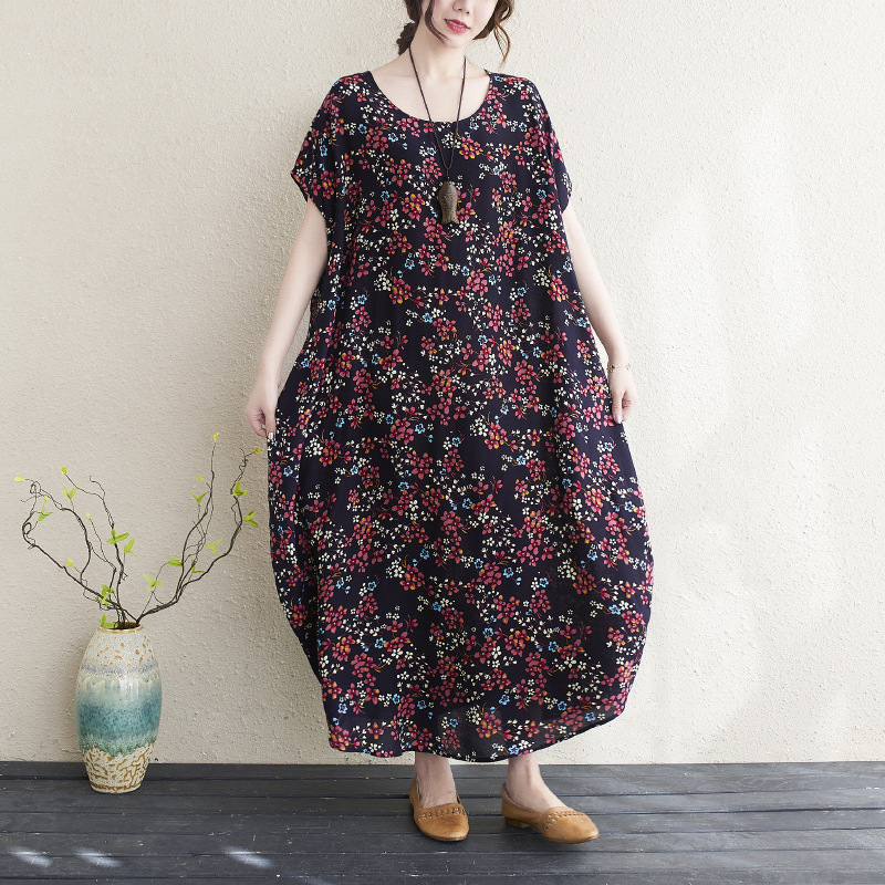 Real shot goods in stock Foreign trade Women's wear summer New products Cotton Large cocoon Hem Split ends Show thin T-shirts Dress