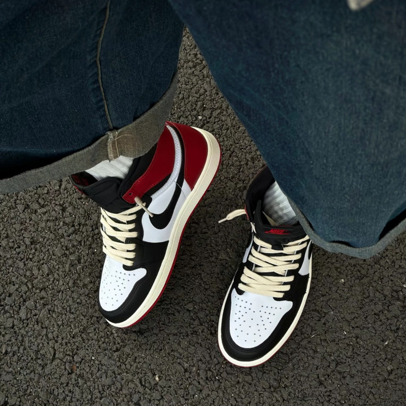 Putian Gao Gang aj1 clásico Chicago zapatos de baloncesto de dedos negros zapatos de pareja panda blanco y negro zapatos de pareja