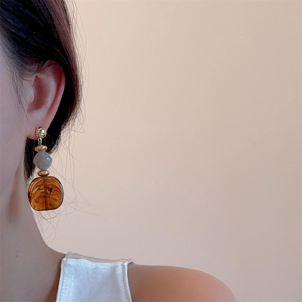 12g Weight 925 Sterling Silver Ear Needle Material Drop Earrings Classification 1 Pair Quantity Date Occasion Alloy, Resin Material Geometric, Water Droplets Pattern All Seasons Season Women's Gender Plating Design Modern Style, Simple Style Style 1 Pair Modern Style Simple Style Geometric Water Droplets Plating Alloy Resin Drop Earrings 10